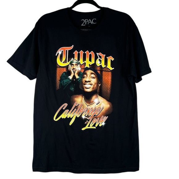 2Pac Black California Love Band Tee Concert Streetwear T-Shirt Size Medium New! - Picture 1 of 4